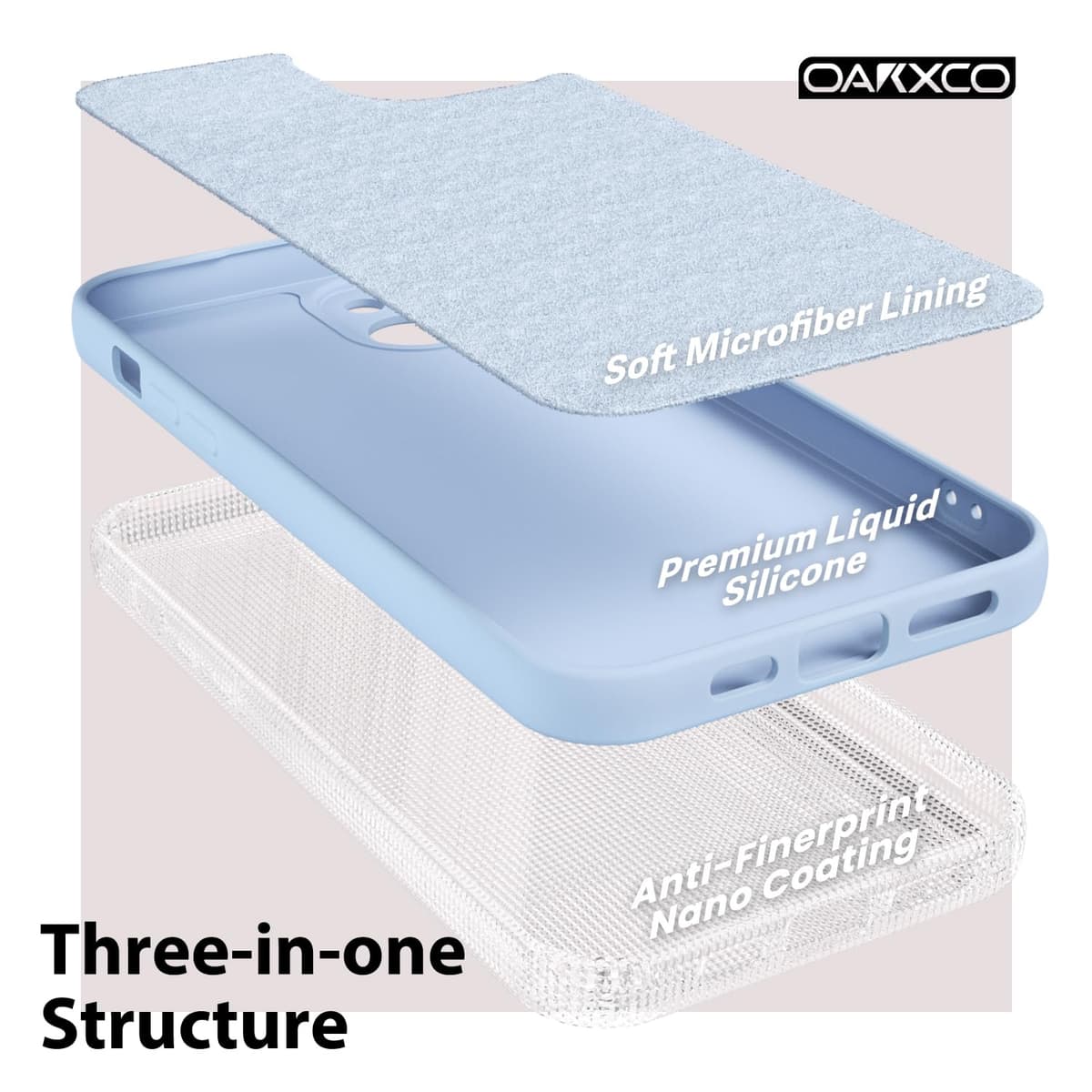 oakxco for iPhone 17 Pro Max Phone Case Liquid Silicone, Cute Thin Slim Grip Soft Rubber Gel for Women Men, Smooth Matte TPU Plain Solid Color Girly Simple Case with Camera Cover, Light Pink — view 735