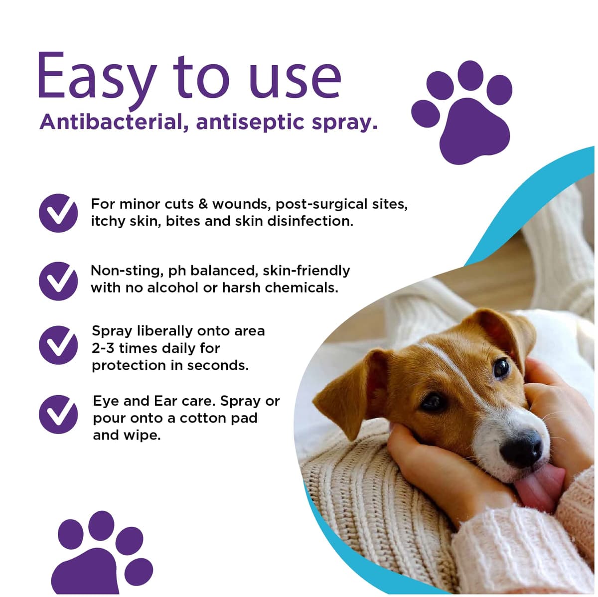 RenaSan Animal First Aid Spray (100ml) – Wound Disinfection, Kills Bacteria & Stops Itching, Alcohol-Free, Non-irritating, for Dogs, Cats & all other animals. — view 3