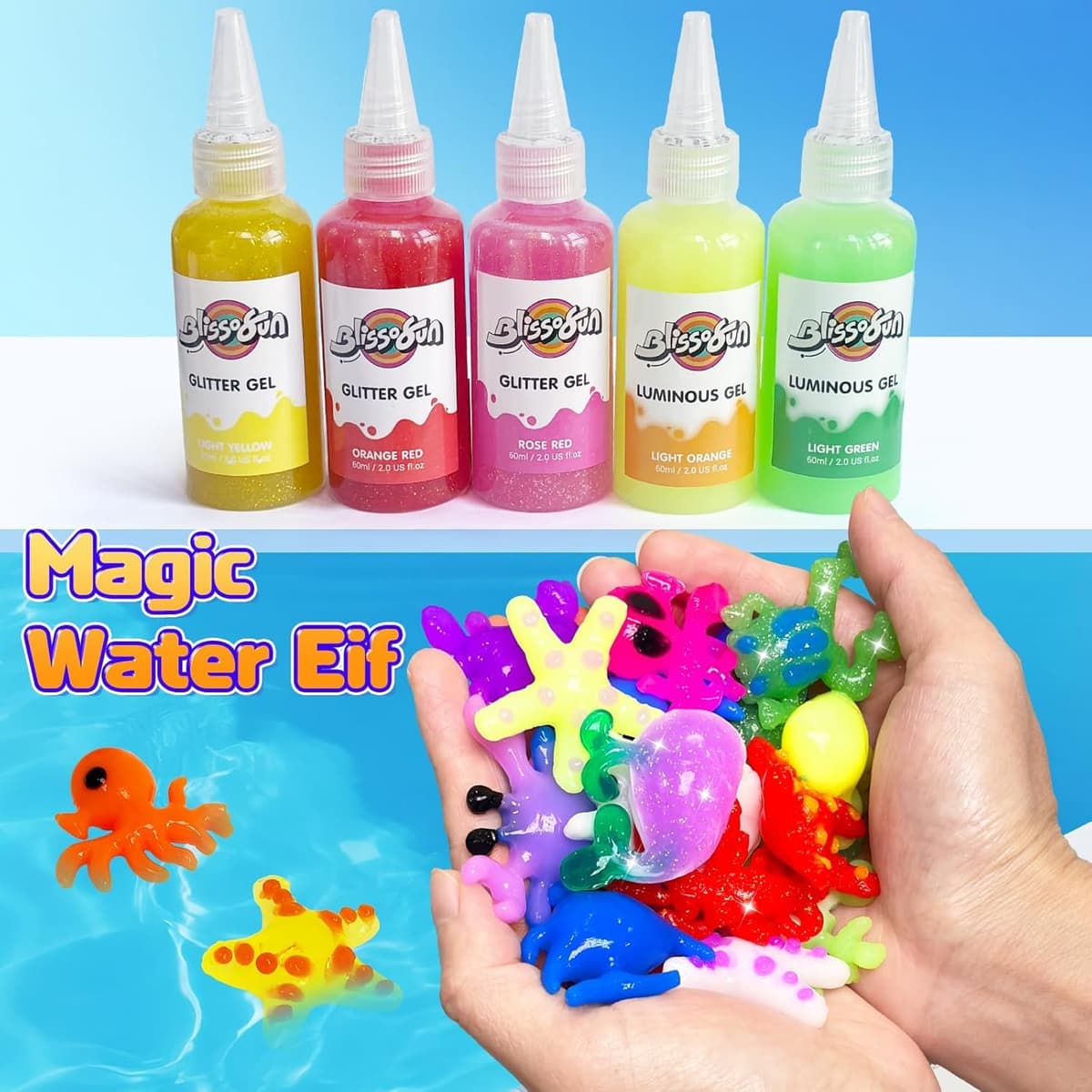 Blissofun Aqua Gelz Set, de Gel de Agua Mágico 3D DIY, Magic Gel Kit con 24 colores y 16 formas — view 4