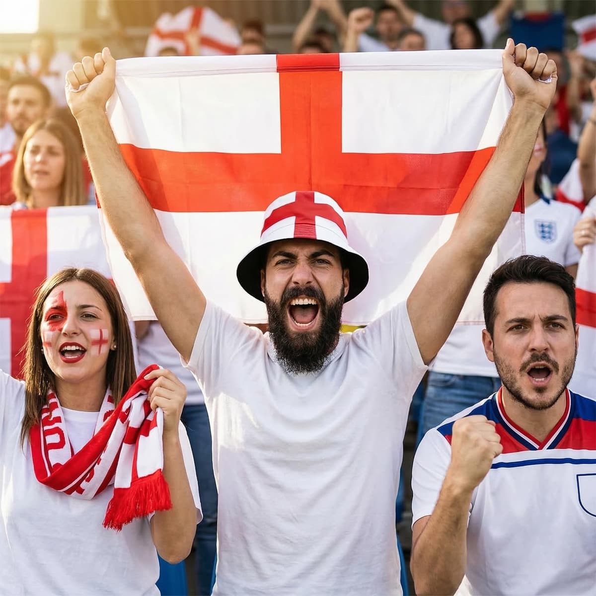 England Bucket Hat Reversible St George's Cross Polyester Sun Hat (56-58cm) Essential Football Fan Gear for Men & Women World Cup 2026 & St George's Day — view 5