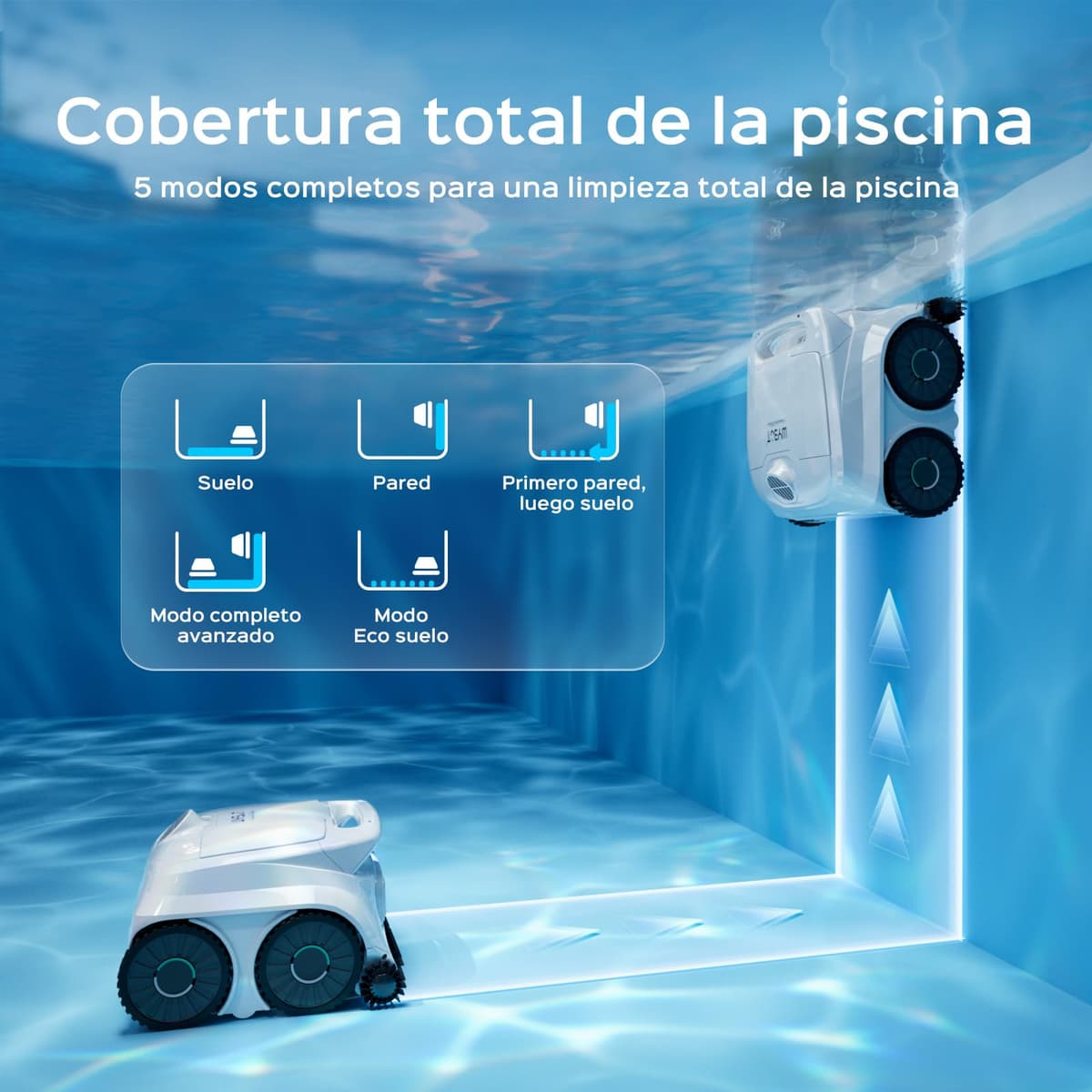 WYBOT B1 Robot de Piscina inalámbrico para Piscinas pequeñas, Robot de Limpieza Inteligente Ligero con Control de aplicación, Cubierta de Pared y Suelo, Dos cepillos Laterales, hasta 100 Minutos de — view 3