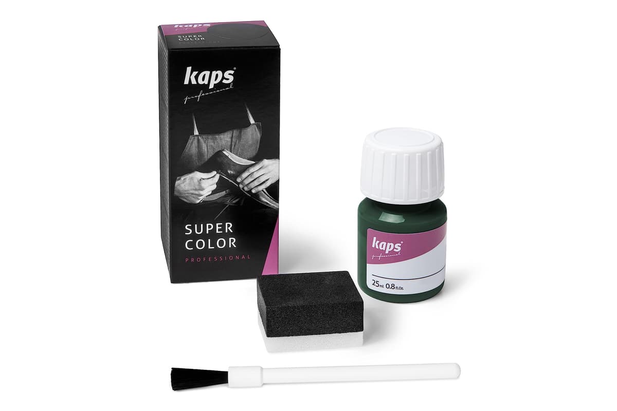 Tinte para Zapatos y Bolsos de Cuero y Textil con Esponja y Brocha, Kaps Super Color, 70 Colores (117 - azul marino) — view 40