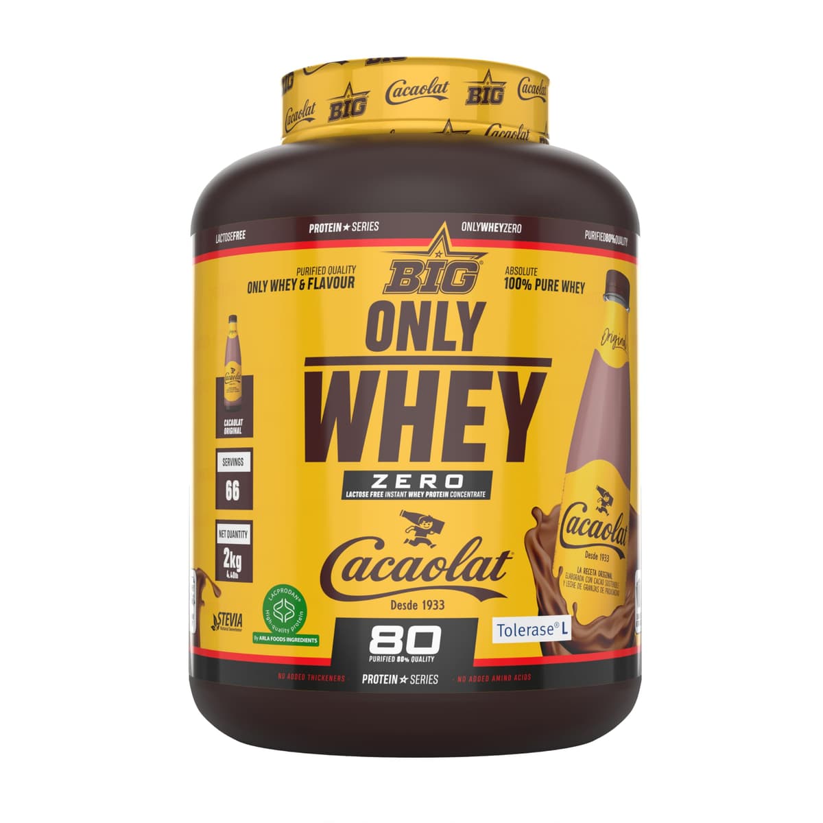 BIG - Proteinas Whey - Proteina en Polvo para Desarrollo de Masa Muscular y Recuperación - Materia Prima Premium - Whey Protein Sin Lactosa, Sin Azúcar, Sin Grumos (1Kg, Cacaolat) — view 46