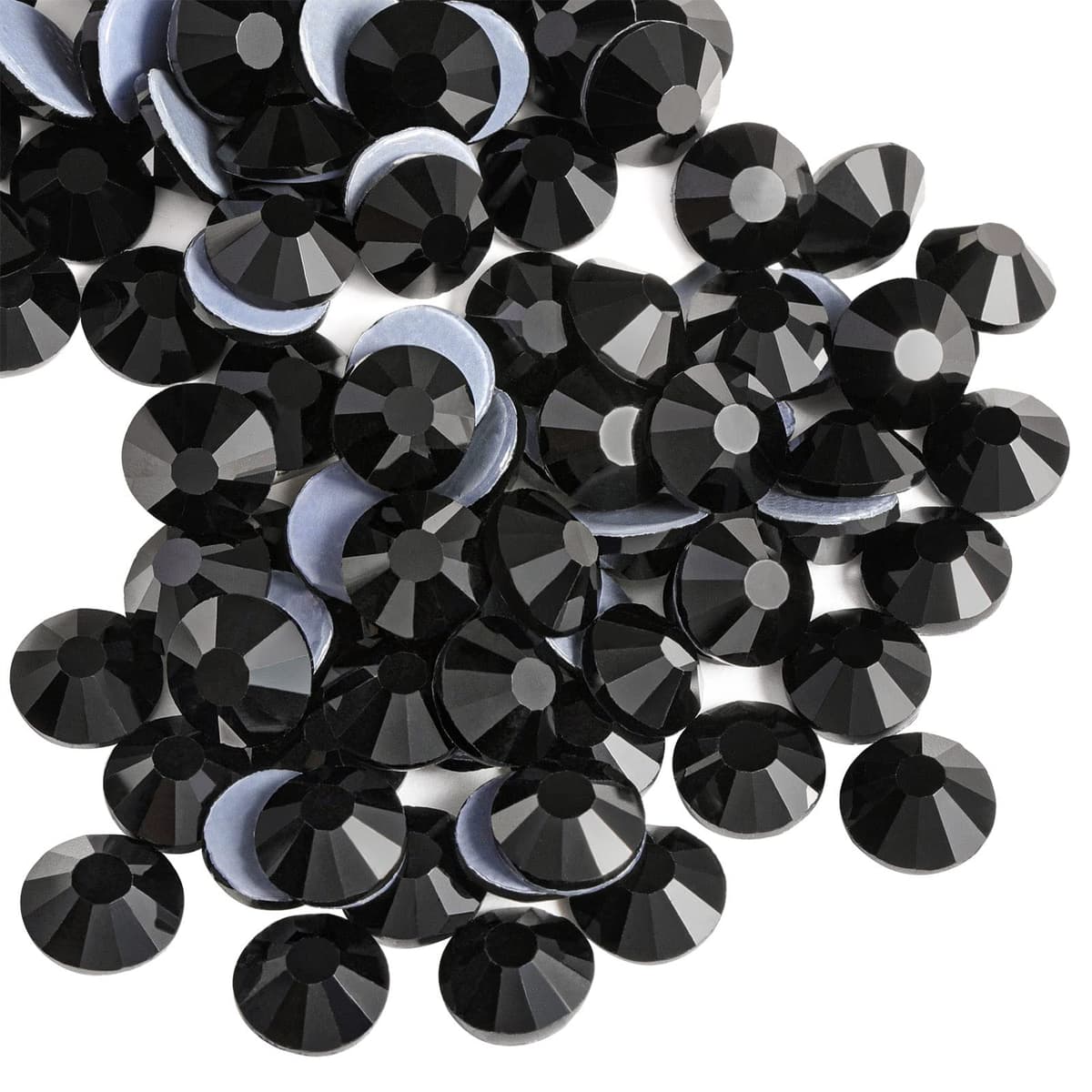 Beadsland Hotfix Rhinestones, 2880pcs Flatback Crystal Rhinestones for Crafts Clothes DIY Decoration, Black, SS6, 1.9-2.1mm