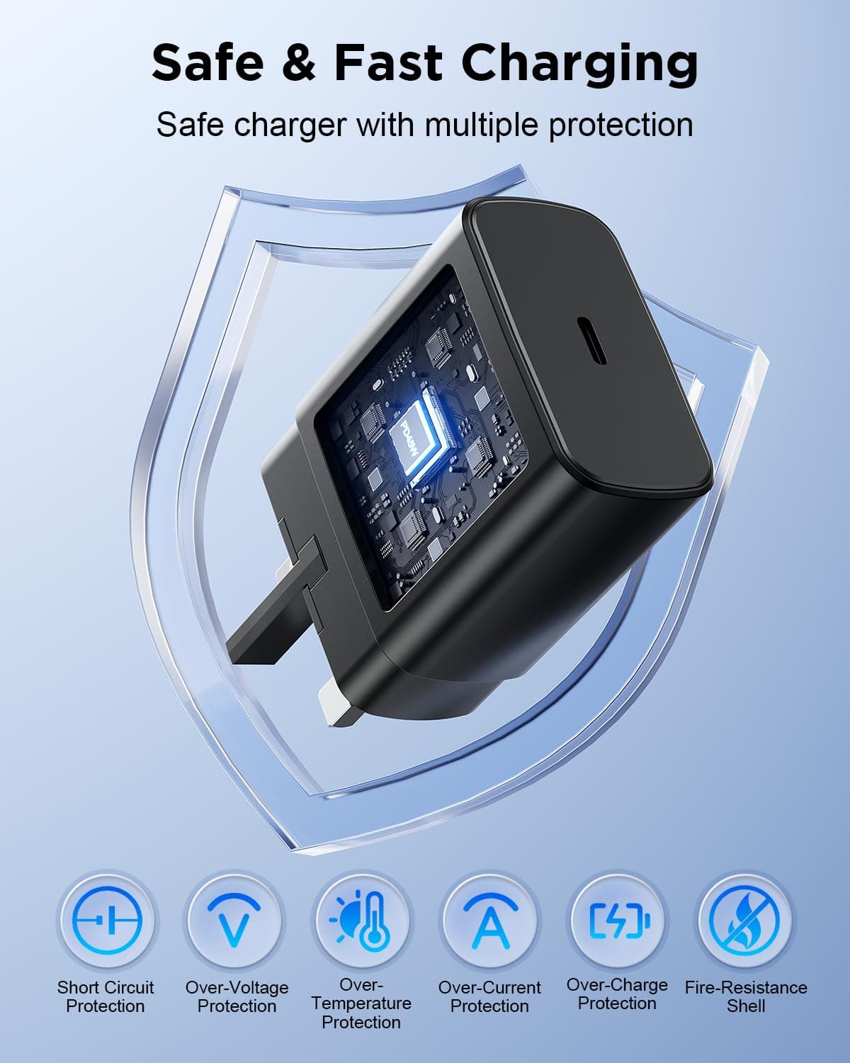 45W Samsung Fast Charger Plug USBC and Cable 2M for Galaxy S26 S25 Ultra S24 S23 S22 S21 FE A17 A16 A15 A22 A25 A26 A32 A33 A34 A35 A36 A53 A54 A55 A56, Samsung USB C Charger Plug UK Type C Charger — view 4