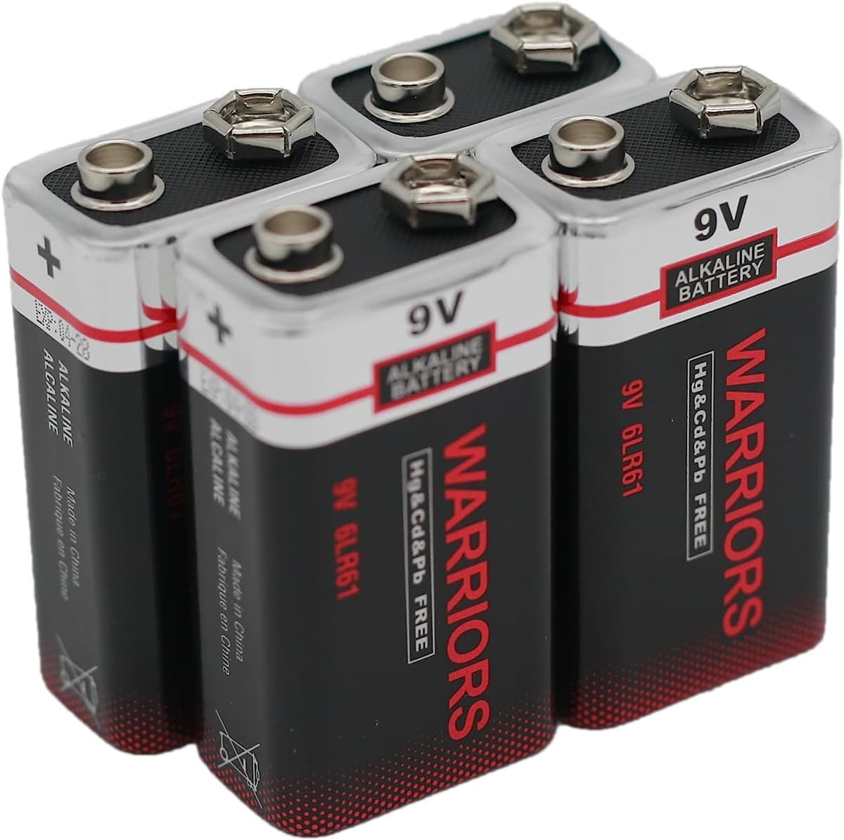 Warriors 4X High Capacity 9V 9 Volt Alkaline Super Long Lasting Battery Batteries Smoke Alarm Detectors Remote Control Car (4X) — view 4