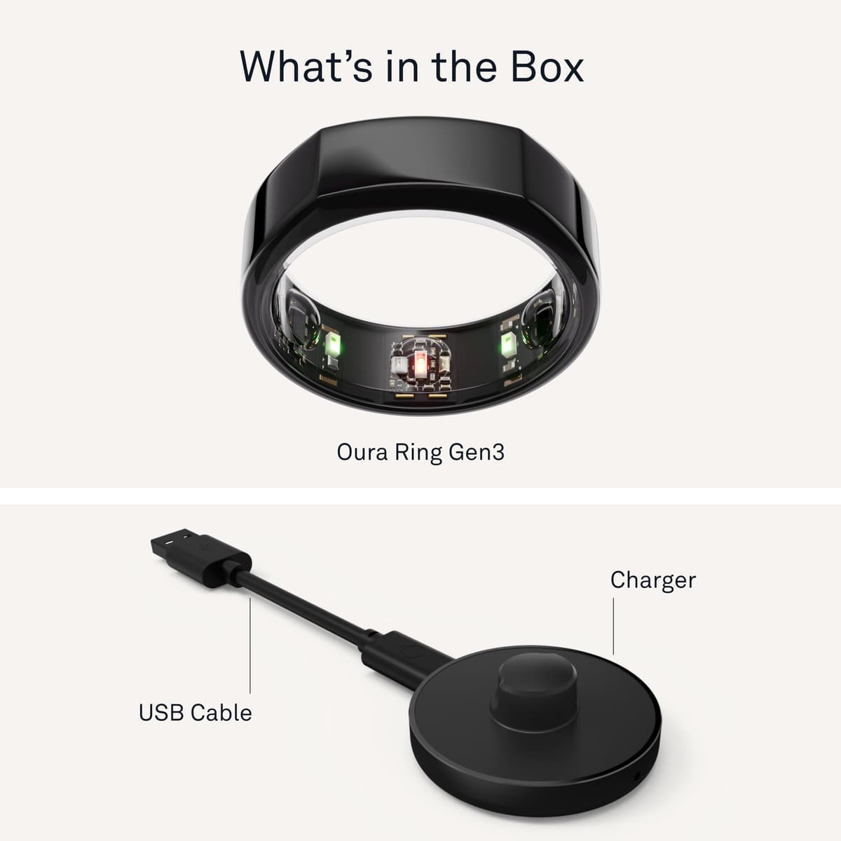 Oura Gen3 Heritage Smart Ring - Size 7, Black | Sleep, Heart Rate and Fitness Tracking Wearable - Up to 7 Day Battery Life - iOS/Android Compatible - Size First with Oura Sizing Kit — view 8