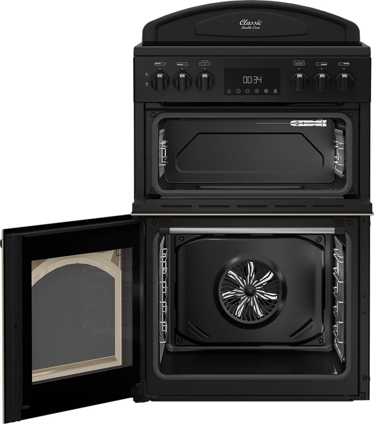 Leisure CLB60ECC 60cm Double Oven Electric Range Cooker – Cream, Multifunction Main Oven, Conventional Top Oven & Grill, Ceramic Hob, LED Timer, A Rated Efficiency, Stylish Traditional Design — view 4