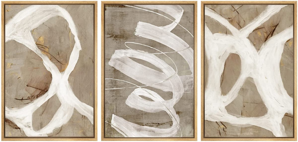 SIGNWIN Framed Canvas Print Wall Art Set Coastal Serenity Abstract Seaside Illustrations Modern Art Decorative Rustic Calm/Zen for Living Room, Bedroom, Office - 24"x36"x3 Natural — view 81