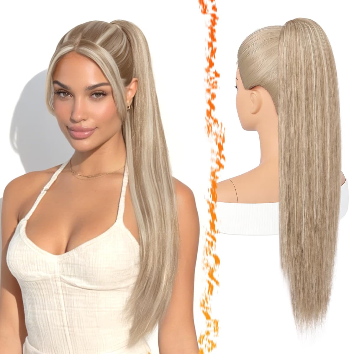 BARSDAR Liso Coleta Postiza Extensiones Pelo, 40cm Corta Liso Medio Marrón Cola de Caballo Extension con Cordón Natural Sintética Cheer Posh Ponytail Extensiones Postizos Fiestas Cheer Competition — view 12