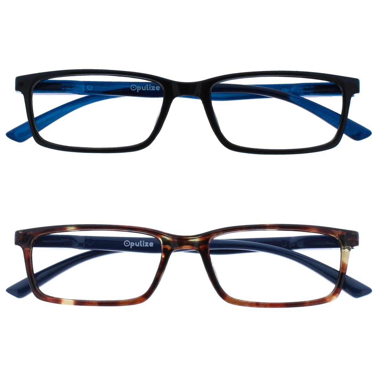 OPULIZE SEE Blue Light Blocking Reading Glasses for Men Women Anti Glare Lenses UV Protection Rectangular, 3 Pack - Black/Brown/Blue — view 27
