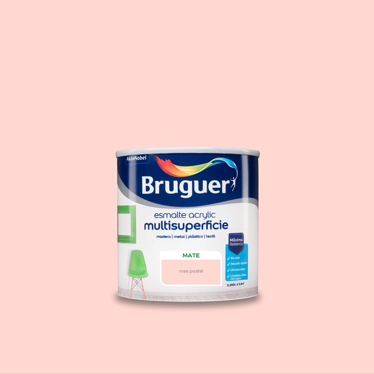 Bruguer Acrylic Multisuperficie Esmalte al agua Satinado - Pintura 750 mL, Blanco Permanente — view 56