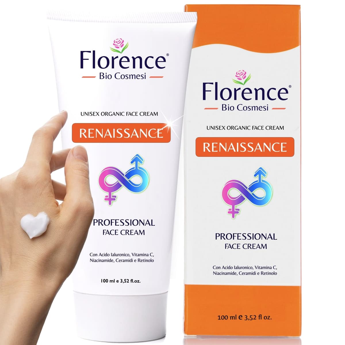 100 ml. Bio Crema Hidratante al Retinol para la Cara y Contorno de Ojos. Crema Facial Mujeres y Hombres Anti-Edad Antiarrugas y Antiojeras con Ácido Hialurónico y Vitamina C. Crema de Noche y Día