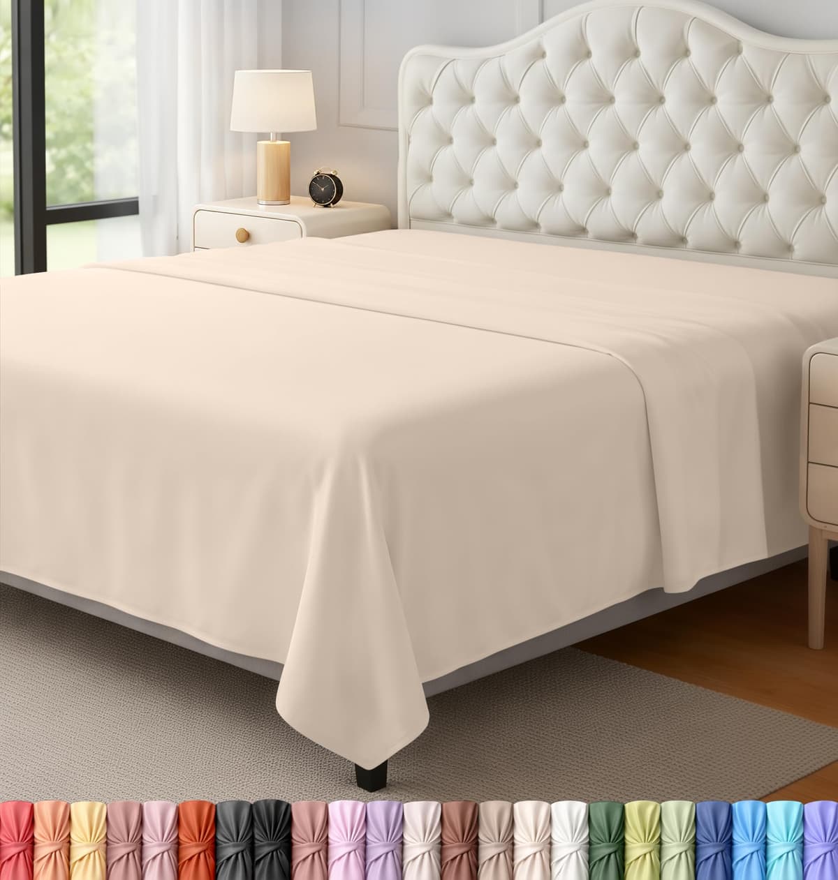 Utopia Bedding - Flat Sheet Double - Easy Care Soft Brushed Polyester - Microfiber Fabric - Wrinkle, Shrinkage, and Fade Resistant - White — view 30
