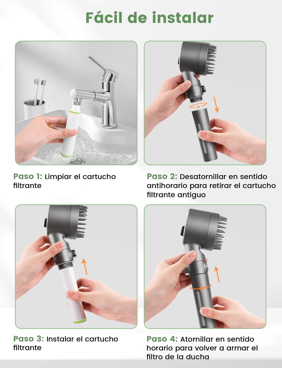 MEKO Pack de 2 filtros solo para ducha de mano con ASIN [B0CGHXYM1Y], [B0D3V9W5P5] de MEKO, 15 capas de filtro de repuesto para agua dura, limpieza y eliminación de cloro y sustancias nocivas — view 6