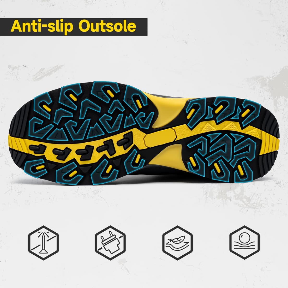 LARNMERN Zapatos de Seguridad Hombre Antiestático Punta de Acero SRC Antideslizante Transpirable Comodos Zapatillas Pies Anchos Cordones Trabajo — view 5