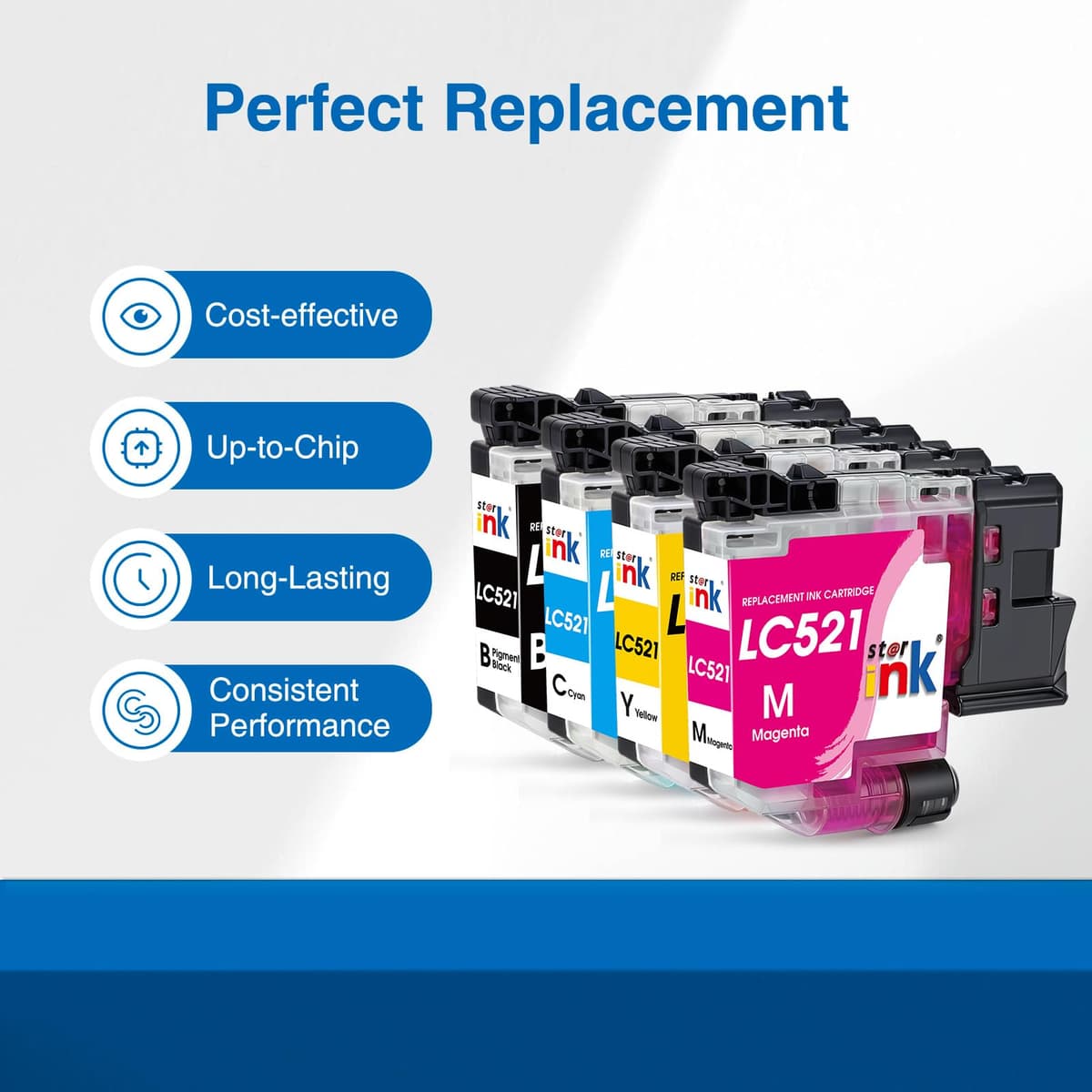 starink LC521 Ink Cartridges Replacement for Brother LC 521 LC521VAL Compatible for Brother DCP-J1260W DCP-J1310DW DCP-J1313DW DCP-J1360DW DCP-J1460DW — view 2
