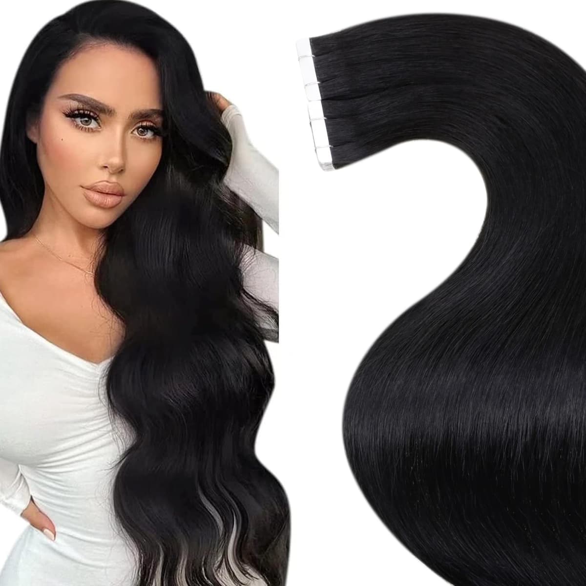 LaaVoo Tape in Hair Extensions Human Hair Blonde Tape Hair Extensions Real Human Hair Invisible Tapes Remy Straight Balayage Brown to Blonde Hair Double Sided Tabs 20pcs 50g 16 Inch #8/18/60 — view 114