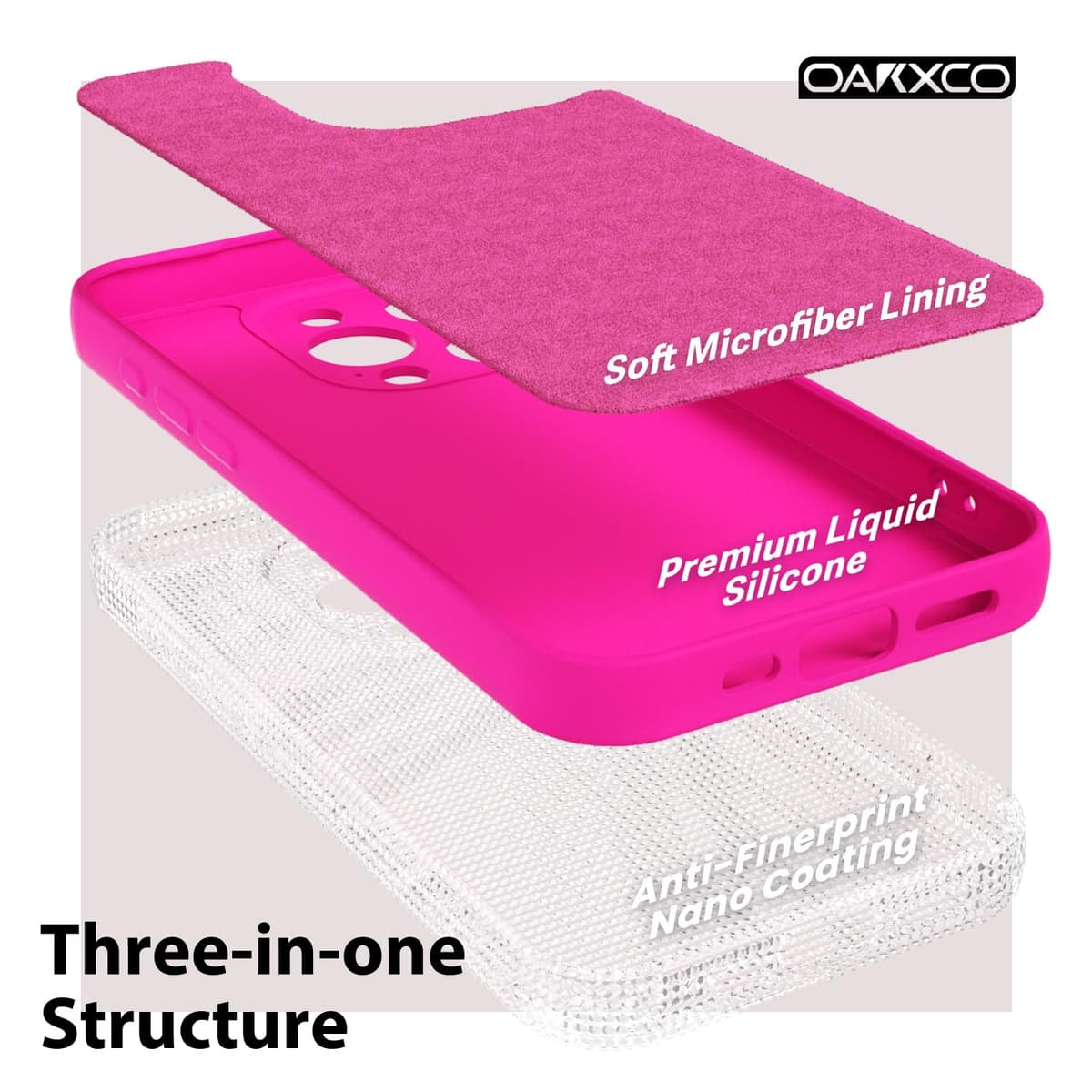 oakxco for iPhone 17 Pro Max Phone Case Liquid Silicone, Cute Thin Slim Grip Soft Rubber Gel for Women Men, Smooth Matte TPU Plain Solid Color Girly Simple Case with Camera Cover, Light Pink — view 1073