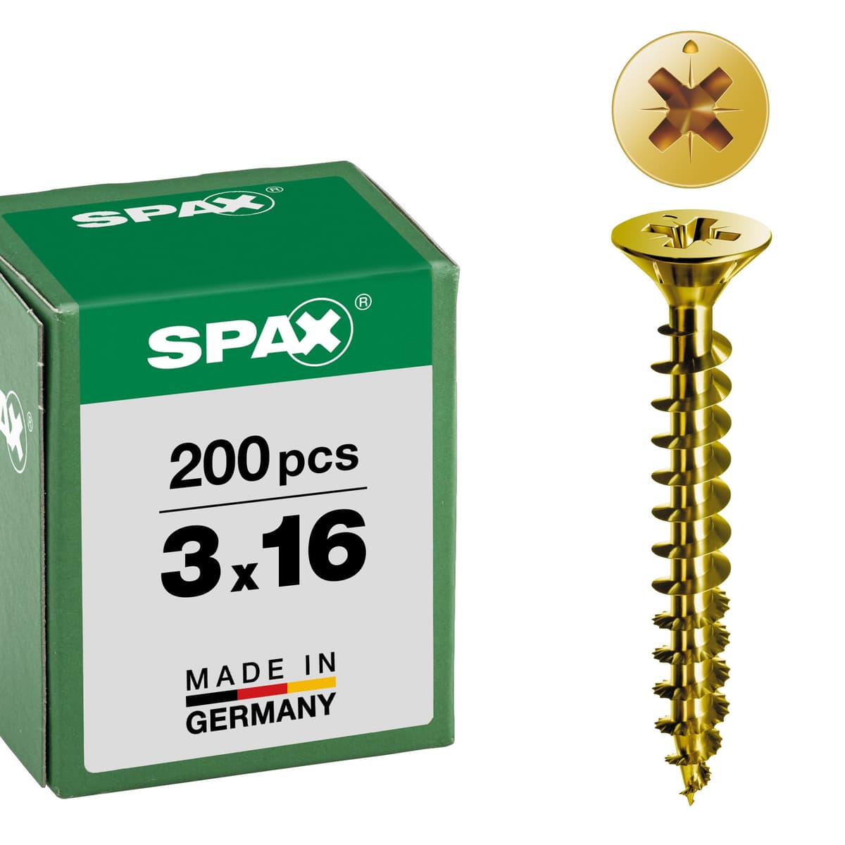 Spax 1081020400253 - Tornillo universal, 4,0 x 25 mm, 200 piezas, cabeza avellanada, cruz receso z 4cut, rosca completa, — view 102