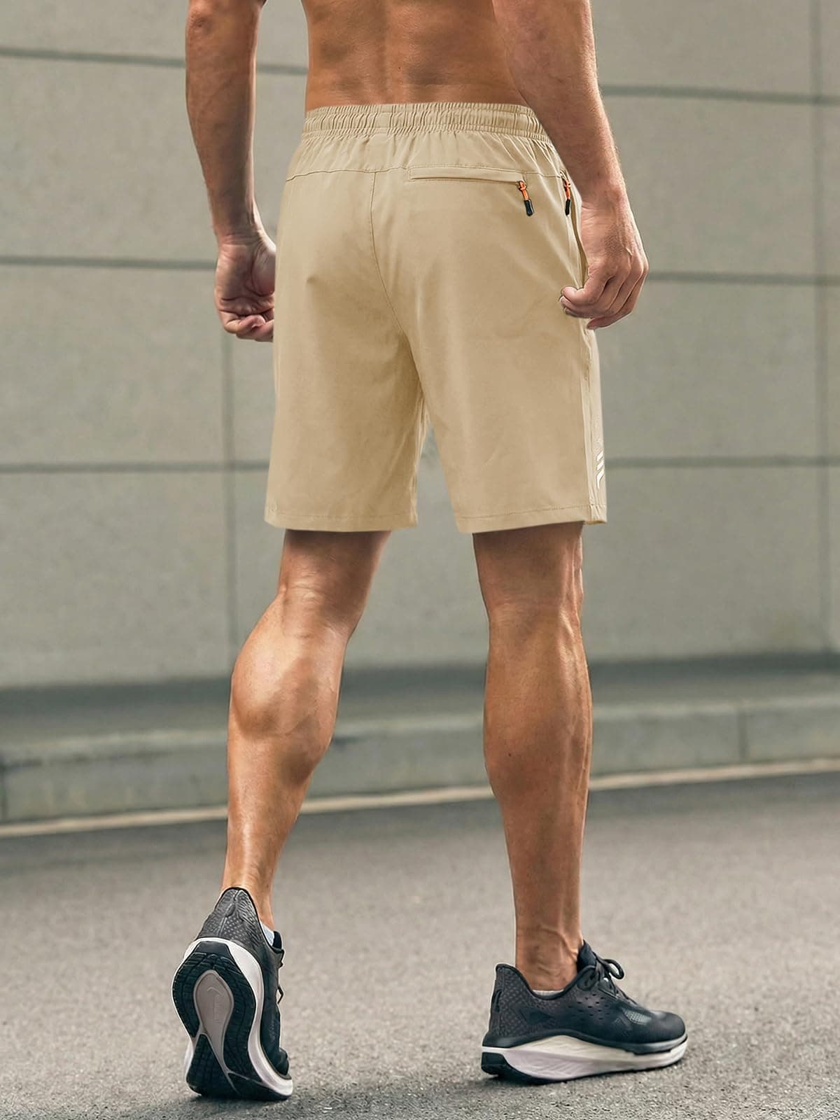 Paquete de 2 pantalones cortos deportivos para hombre, de secado rápido, ligeros, para entrenamiento, verano, casual, con bolsillos con cremallera — view 5