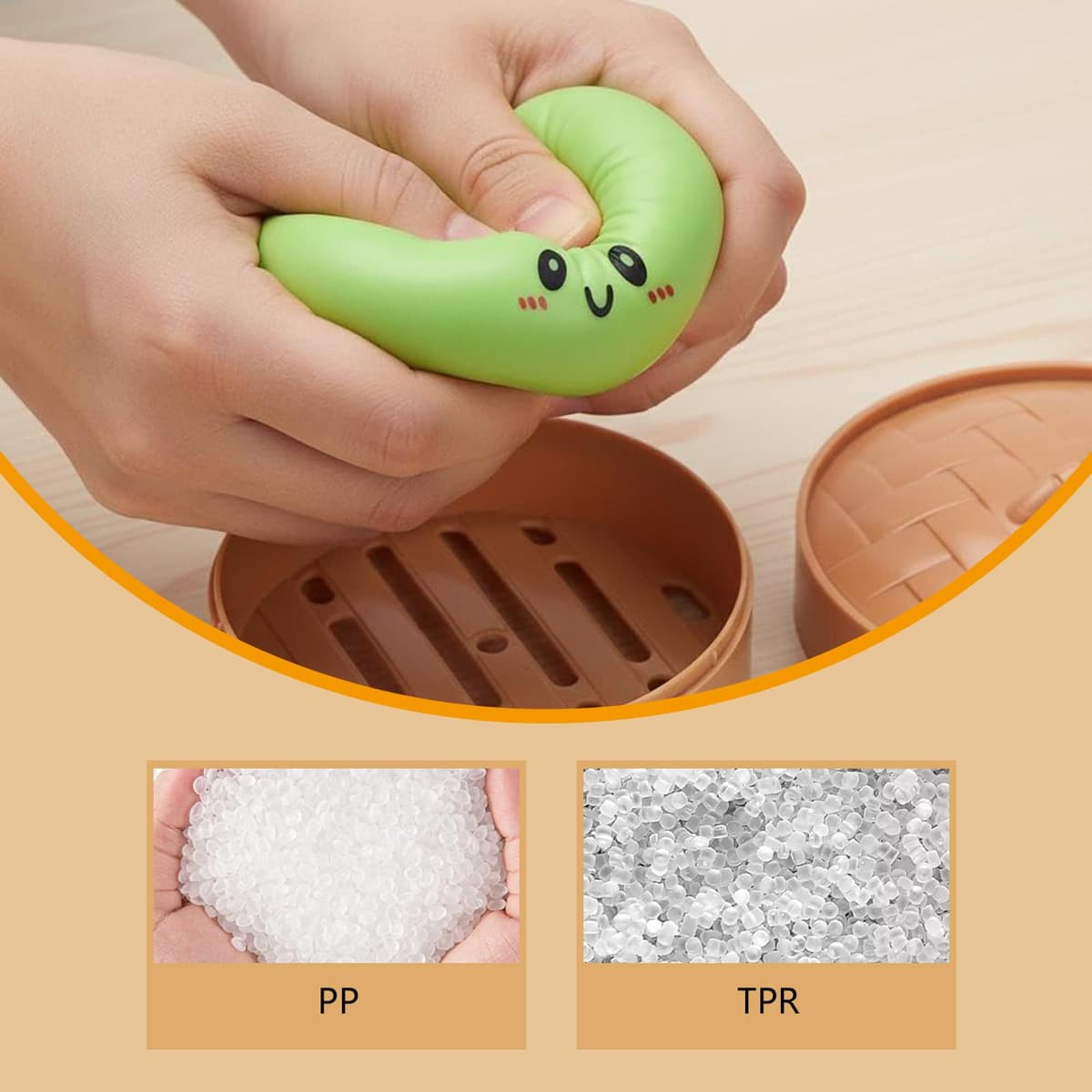Dumpling Squishy, Colorful Squishy Dumpling Toy with Steamer, Mystery Dumplings Stress Relief Sensory Fidget Toy, Soft Squeeze Decompression Dough Toy for Adult Boys and Girls — view 3