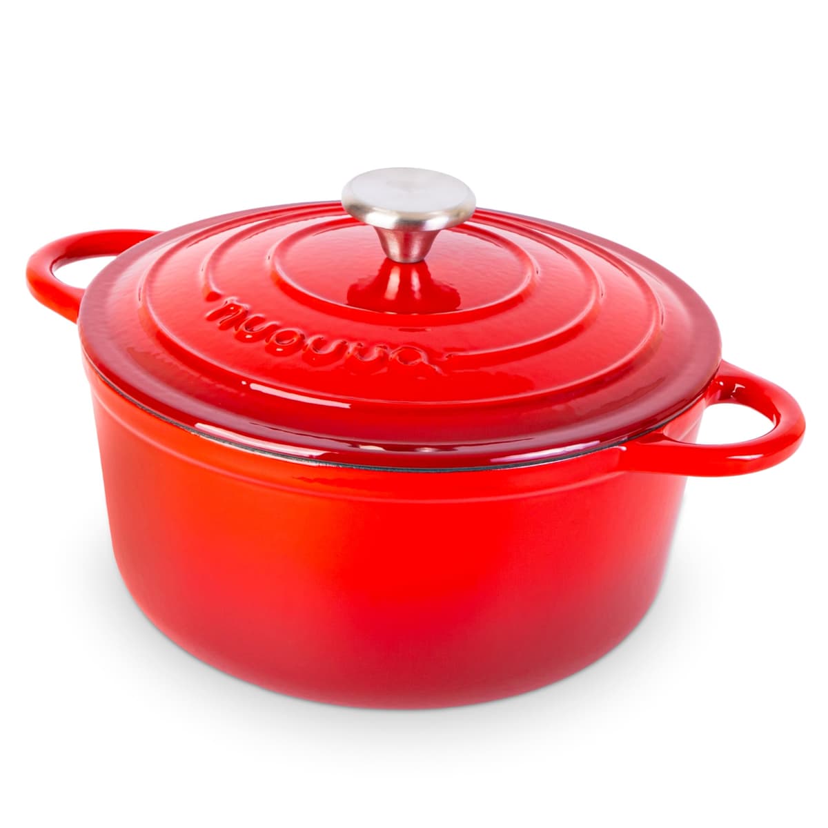 Nuovva Enamelled Cast Iron Dutch Oven Pot with Lid – 5 Quart Casserole Dish – Ceramic Dutch Oven for Bread Baking, Roasting, Braising & Stews – Oven Safe up to 500°F – 24cm Orange — view 25