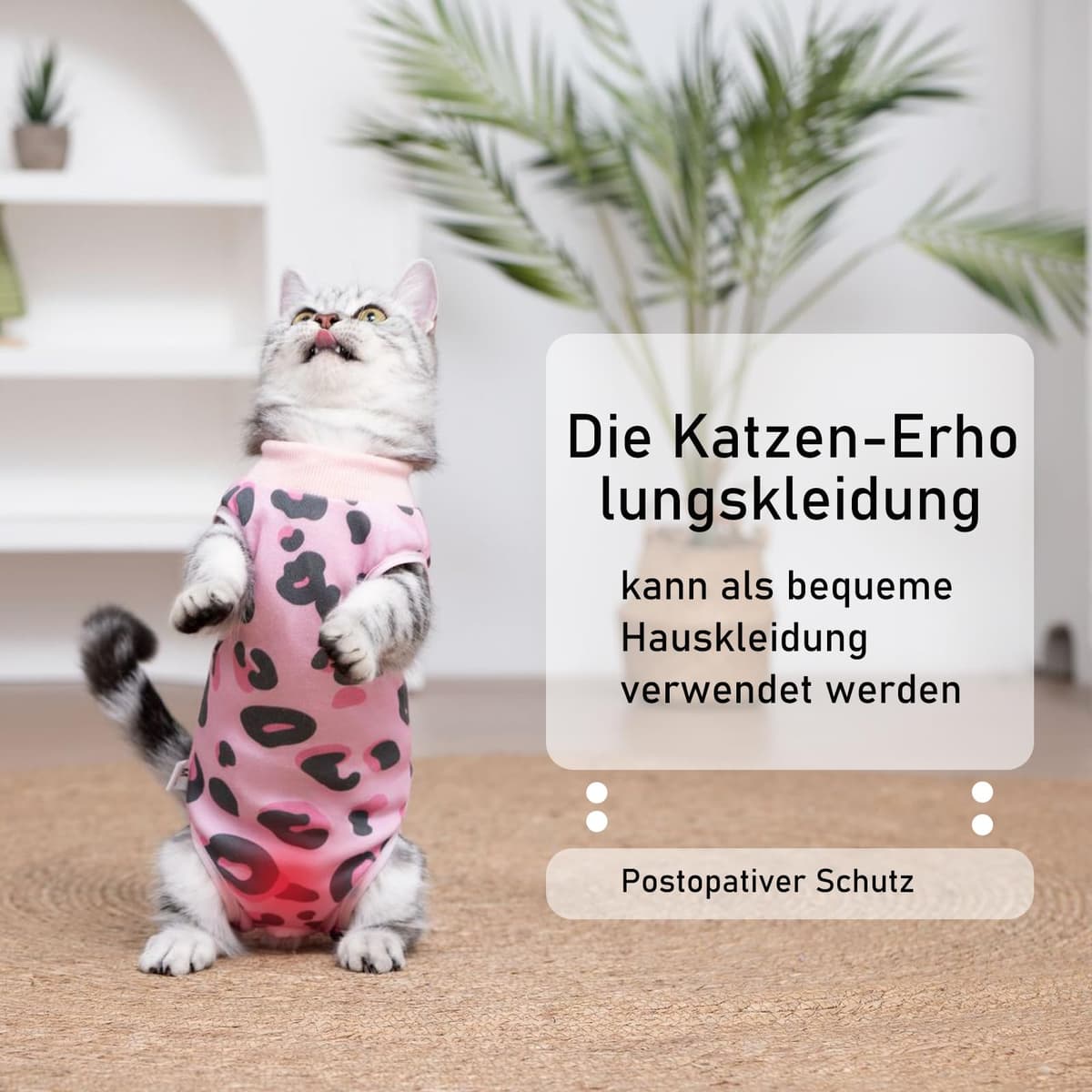 Cat Professional Recovery Suit，Body Suits for Abdominal Wounds or Skin Diseases，E-Collar Alternative for Cats, Onesie Cat Clothes After Surgery Collar & Cone Alternative — view 2
