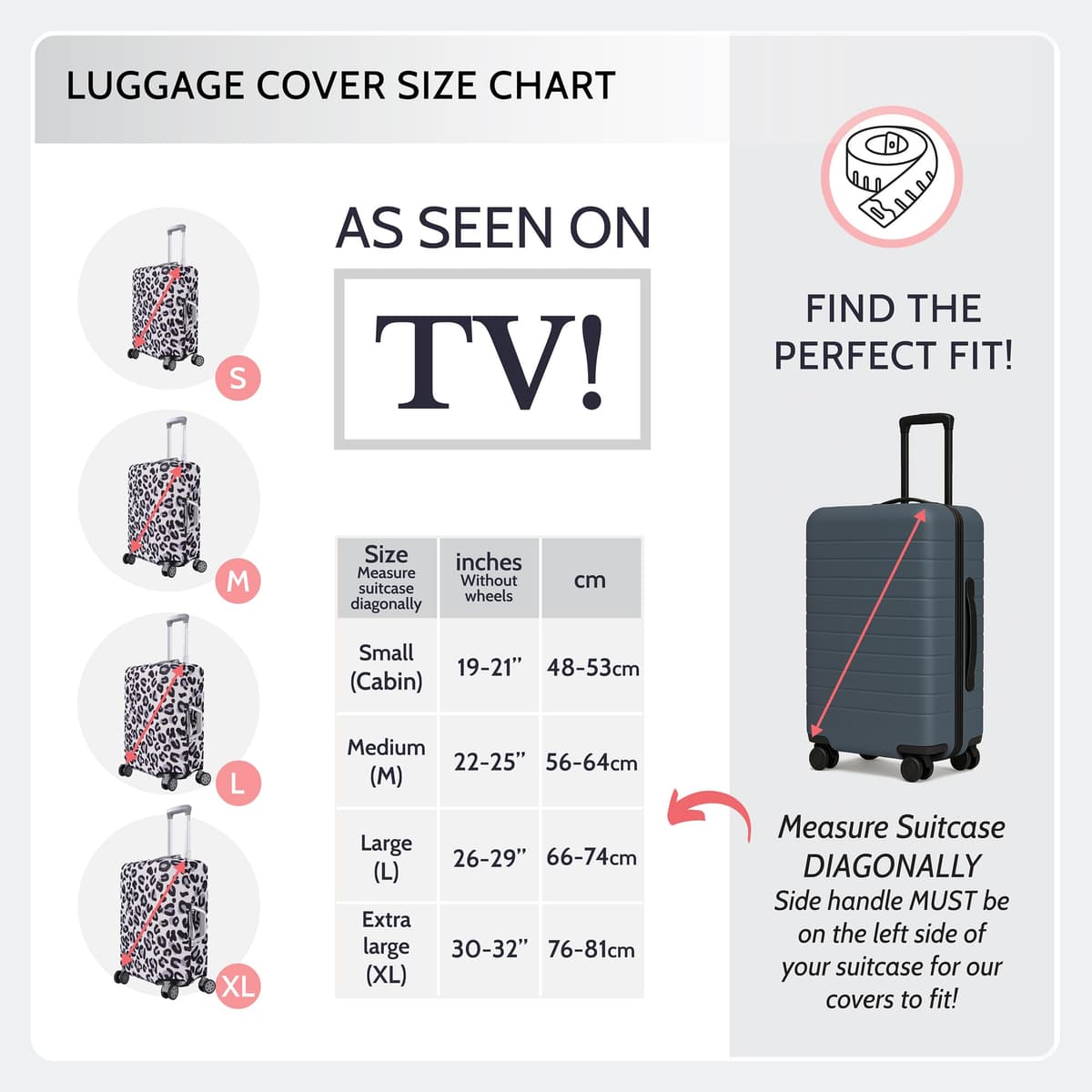 Periea Luggage Covers for Suitcases – Suitcase Cover – Premium Elasticated Material – Small, Medium, Large or Extra Large — view 3