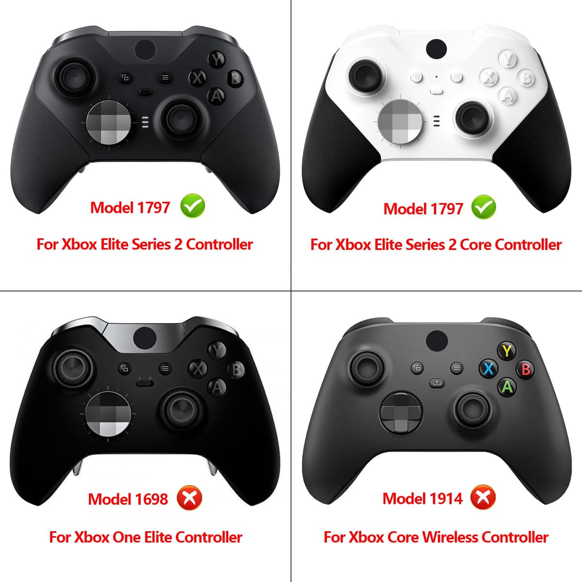 eXtremeRate Wood Grain Patterned Faceplate Cover, Soft Touch Front Housing Shell Case Replacement Kit for Xbox One Elite Series 2 Controller Model 1797 - Thumbstick Accent Rings Included — view 2