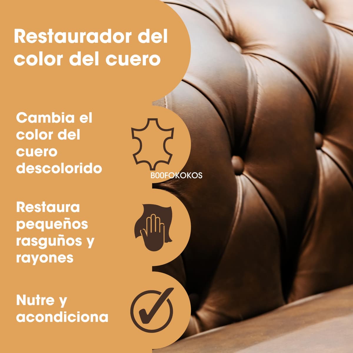 The Original Leather Recoloring Balm by Furniture Clinic - Dark Brown Leather Dye for Furniture, Couches & Car Seats - Restore Scratched, Faded, & Damaged Surfaces — view 2