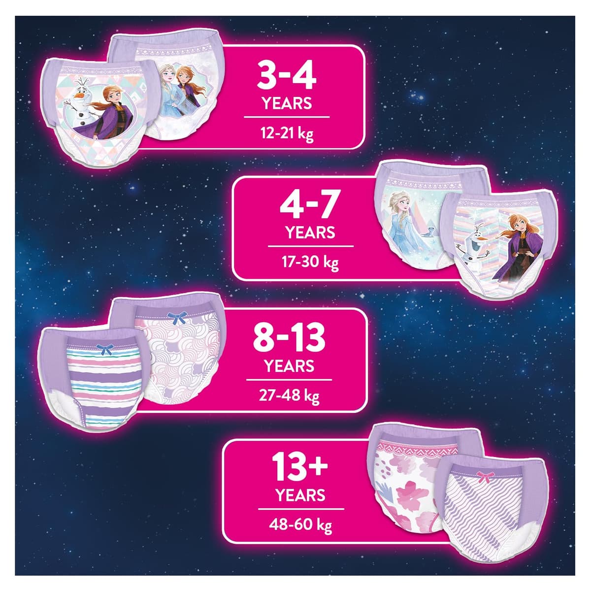 HUGGIES DryNites Pyjama Pants, Girl's 4-7 Years (17-30KG), 30 x Bedwetting Pants, Up to 100% Leak Free Nights — view 6