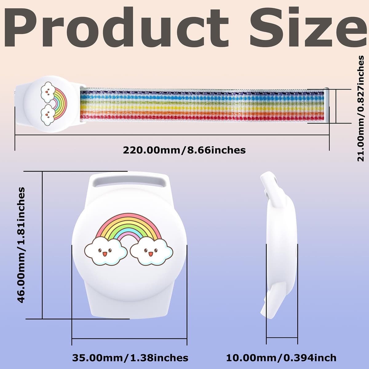 Airtag Pulsera niño, Funda Airtag Llavero Case Holder, Correa protección niños, localizador GPS Pulsera para niño Anti-arañazos — view 2