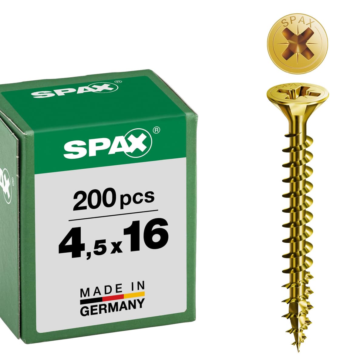 Spax 1081020400253 - Tornillo universal, 4,0 x 25 mm, 200 piezas, cabeza avellanada, cruz receso z 4cut, rosca completa, — view 33