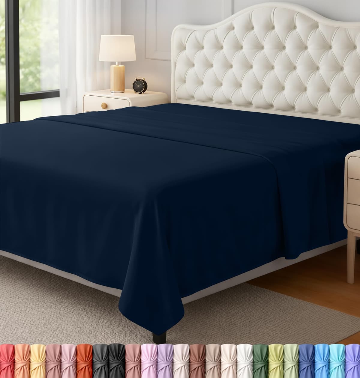 Utopia Bedding - Flat Sheet Double - Easy Care Soft Brushed Polyester - Microfiber Fabric - Wrinkle, Shrinkage, and Fade Resistant - White — view 18