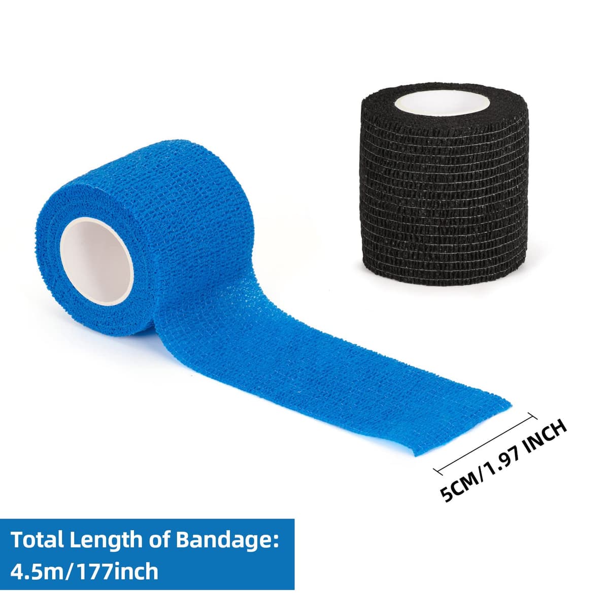 4 Rolls Cohesive Bandages Pet Vet Wrap for Dogs Cats Horse Elastic Self Adherent Bandage 5cm x 4.5m Self Adhesive Bandage Tapes for Sports Finger Wrist Assorted Color — view 5