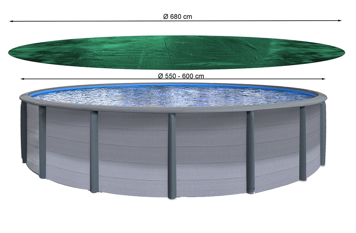QUICK STAR Cubierta de Piscina de Invierno Redonda 180g / m² para Piscina 550-600 cm Dimensiones de Lona ø 680 cm Verde — view 2