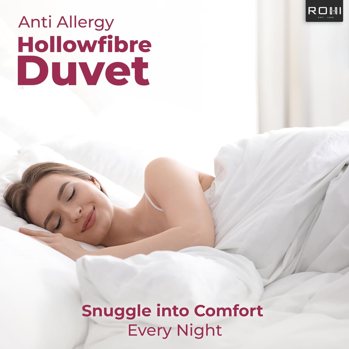 Rohi Anti Allergy 10.5 Tog Double Duvet – All Season Duvets – Soft & Breathable Luxurious Hollowfibre Quilt with Corvin Cover – Midweight Comforter Double Bed Duvet (All Season) — view 2