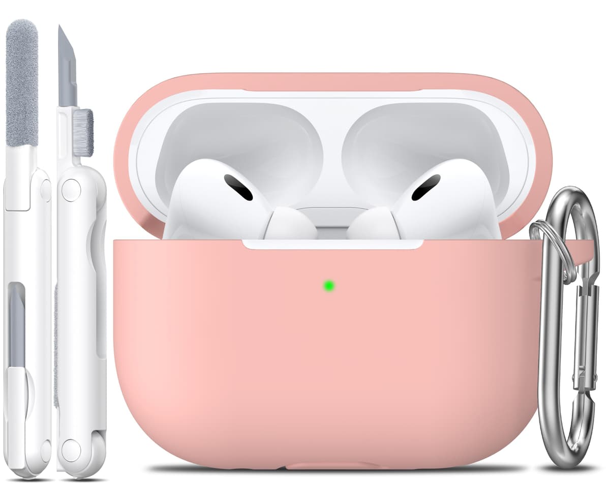 R-fun Funda para AirPods 4 con Kit de Limpieza, Case de Silicona Suave con Llavero, Funda Protectora Completa para Hombres y Mujeres, Compatible con Apple Latest Airpods 4th, Rojo — view 61