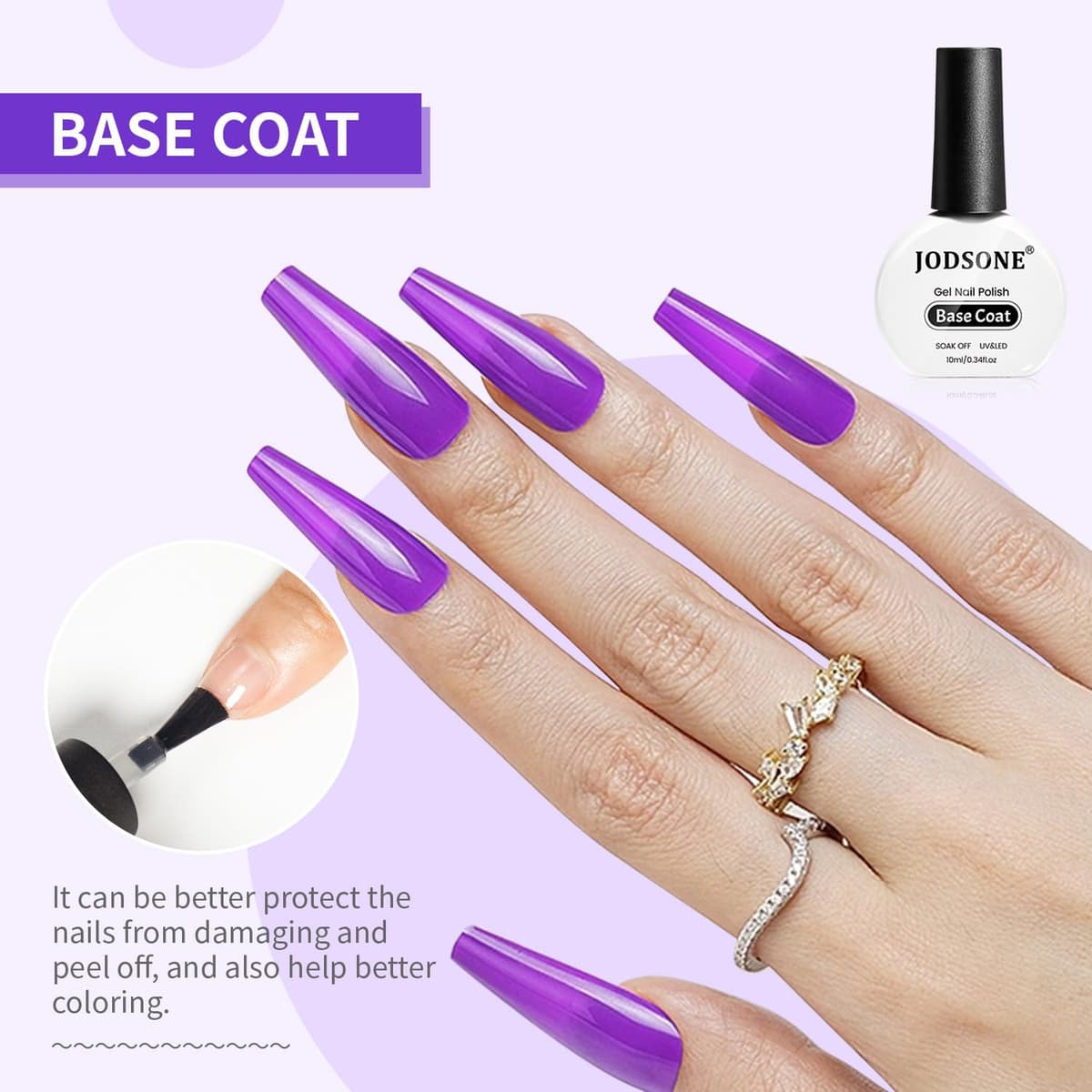 JODSONE 2 Botellas 10ml De base y top coat semipermanente Gel Polish Set Superficie Brillante En Casa DIY Nail Salon Girl Regalo — view 3