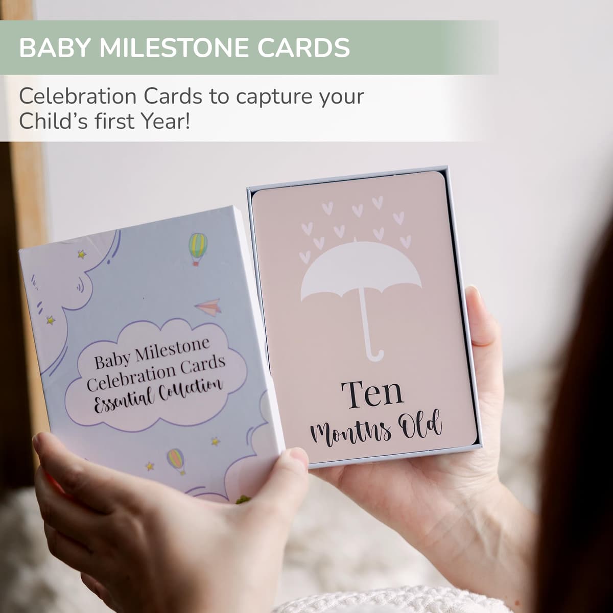 Tiny Trees® 40 Baby Milestone Cards in Gift Box - Baby Shower Gifts for Mum - New Baby Gift for Boy or Girl - Unisex Milestone Baby Cards for New Parents & Newborn Essentials, Pregnancy Keepsake — view 2