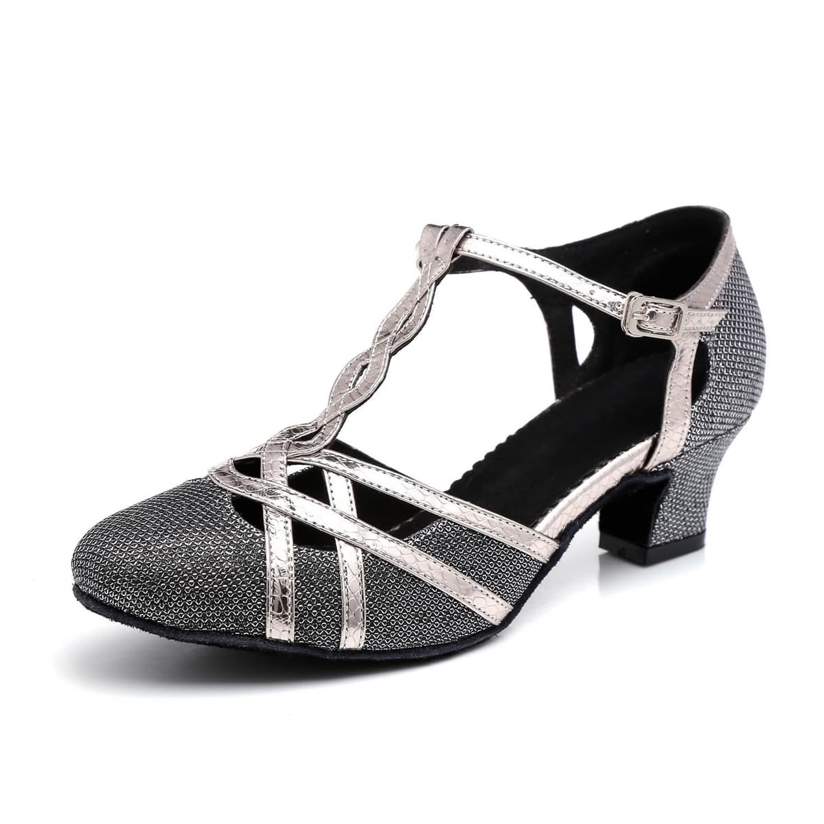 MGM-Joymod T-Starp - Zapatos de baile latino sintéticos con purpurina para mujer, para bodas, bailes de baile latino — view 17