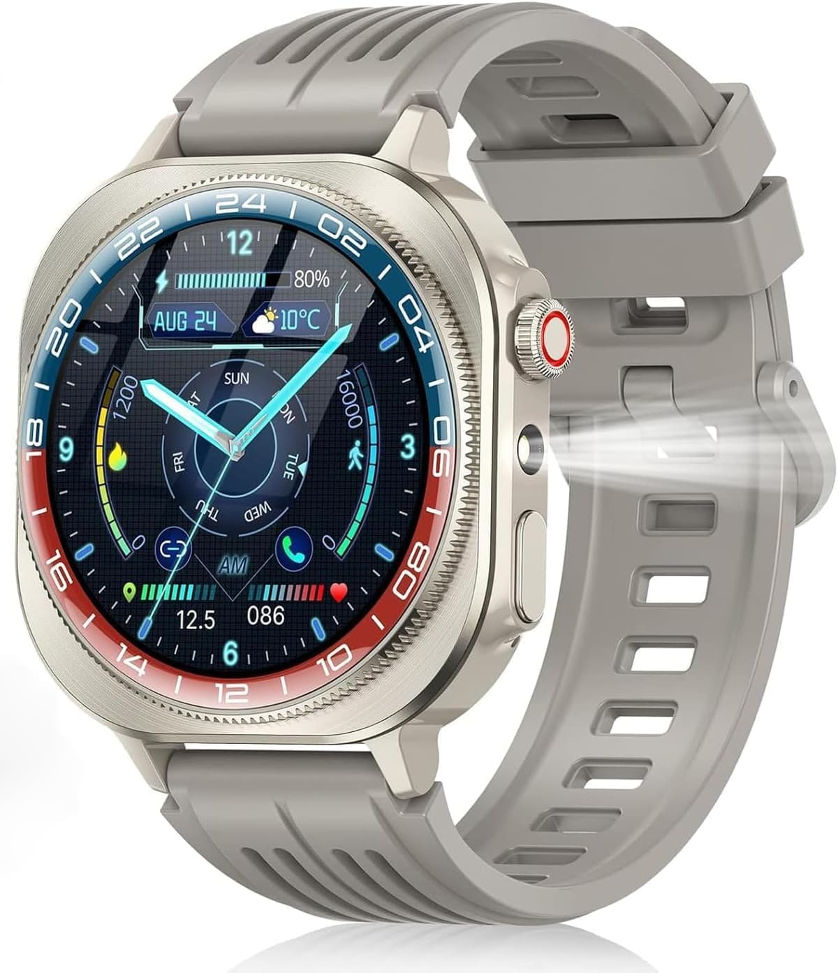 Smart Watches for Men (Answer/Make Call), 1.53" HD Military Smartwatch, 50+ Days Extra-Long Battery Life Fitness Watch , Flashlight/110+Sports/Heart Rate/Sleep Monitor/IP68 Waterproof Android iOS — view 10