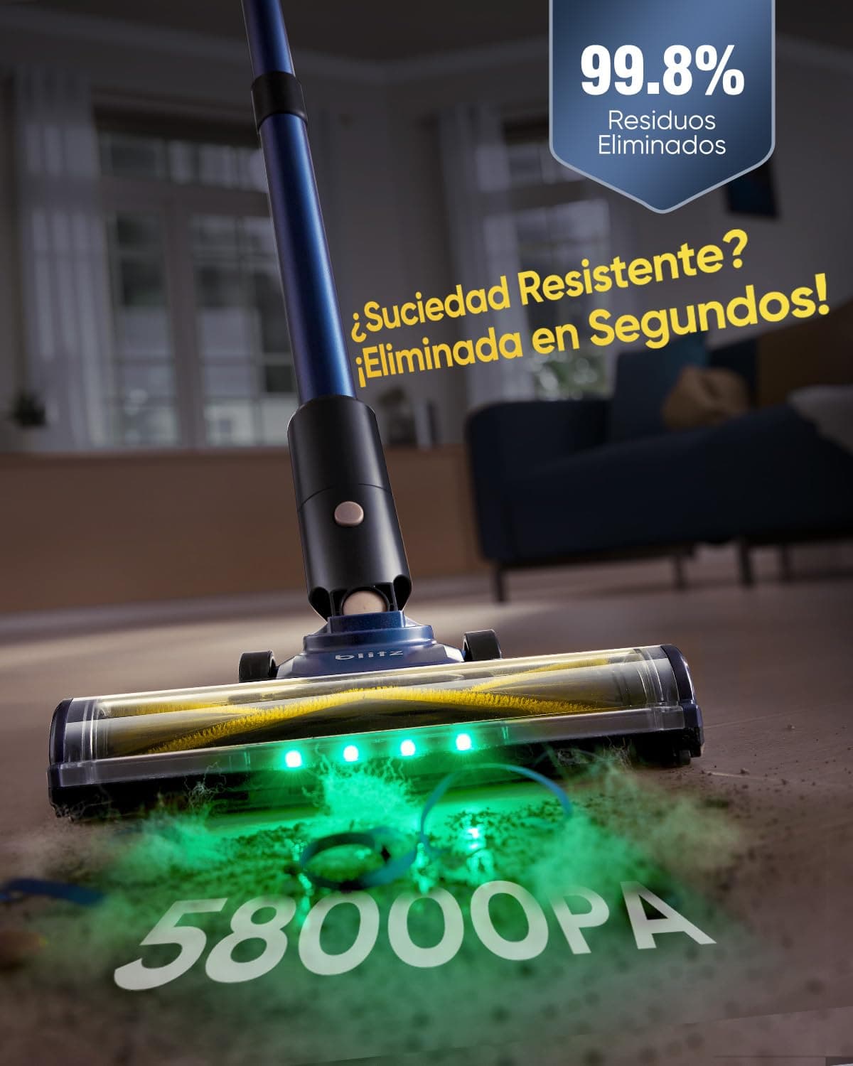 Vexilar Aspiradora sin Cable V12 58KPa/50 Min, Aspirador sin Cable Fácil Manejar, Batería Extraíble,Ligero,Multiusos Accesorios, Aspirador Escoba para Suelo/Alfombra/Pelo de Mascotas/Coche — view 4