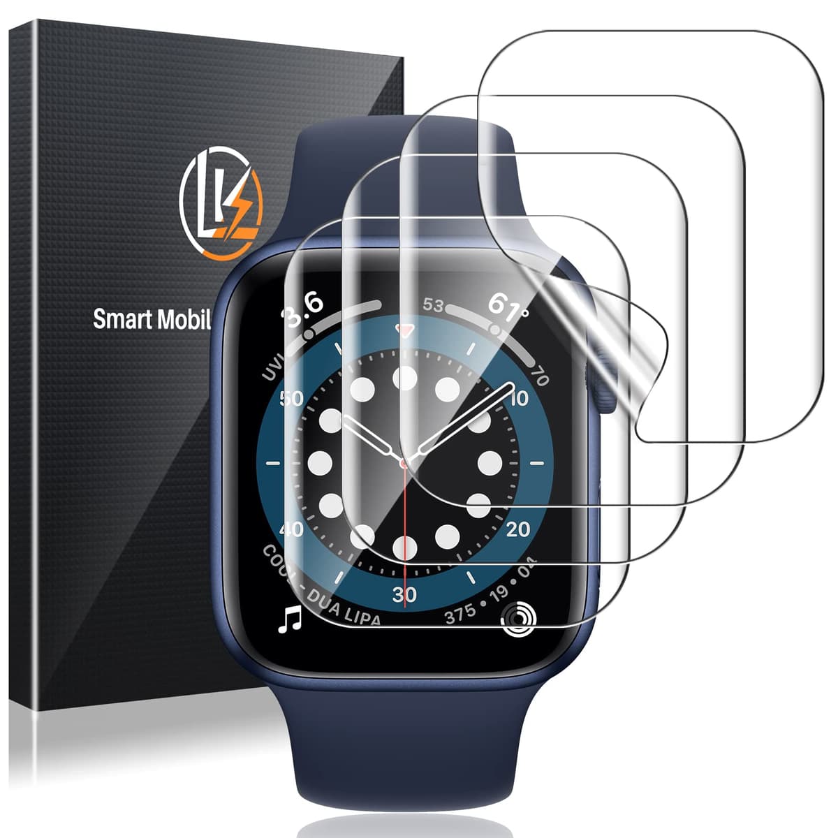 LK 4 Pack Screen Protector for Apple Watch Series SE/SE2/SE3 6 5 4 40mm/ Apple Watch Series 9 8 7 41mm, High Definition, Bubble Free, Clear Flexible TPU Film, Easy Installation, for iWatch 40/41mm