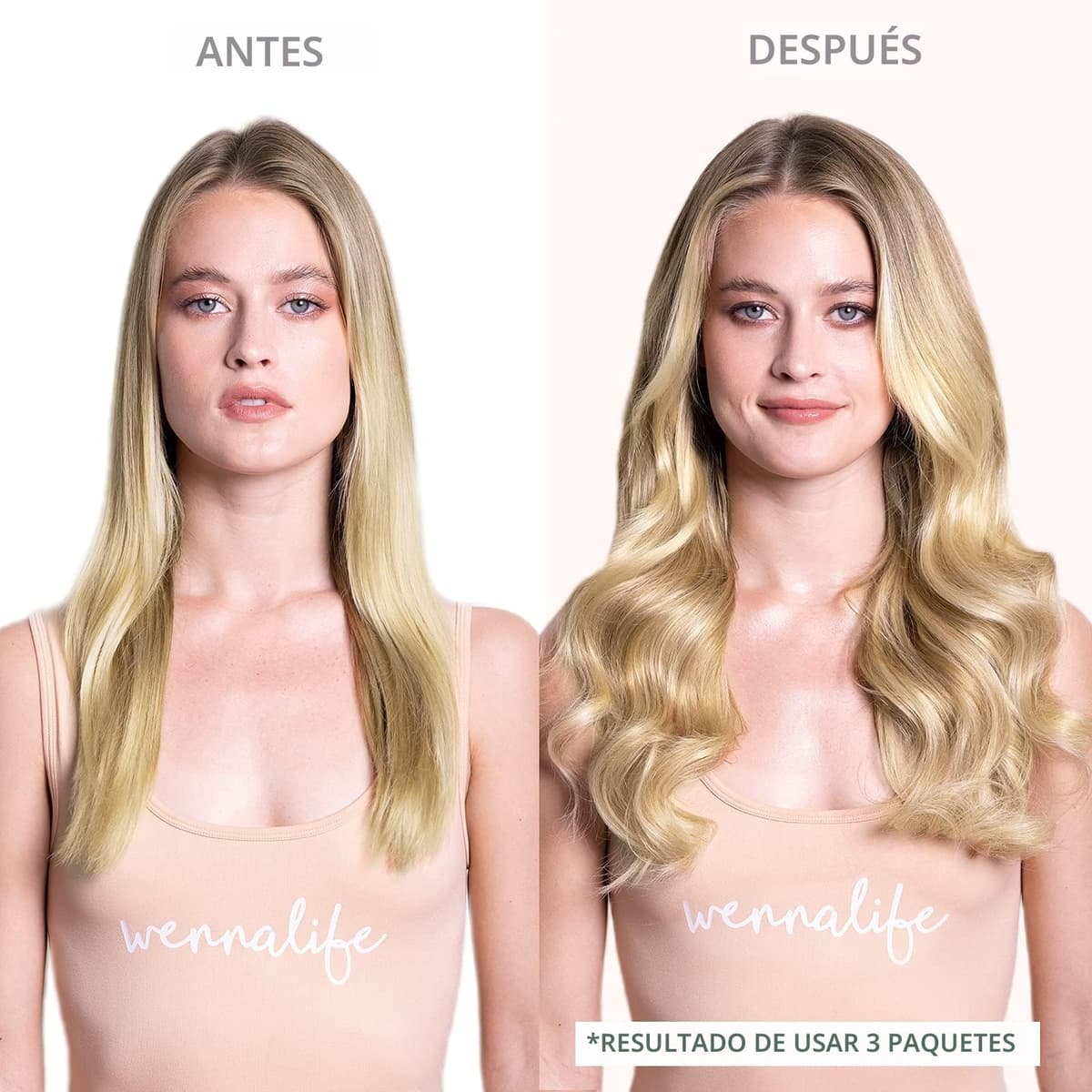 WENNALIFE Extensiones Adhesivas Pelo Natural, 55cm, 50g, 20 Piezas, Hellblond Highlights Goldblond, Extensiones Pelo Remy Cabello Humano — view 5