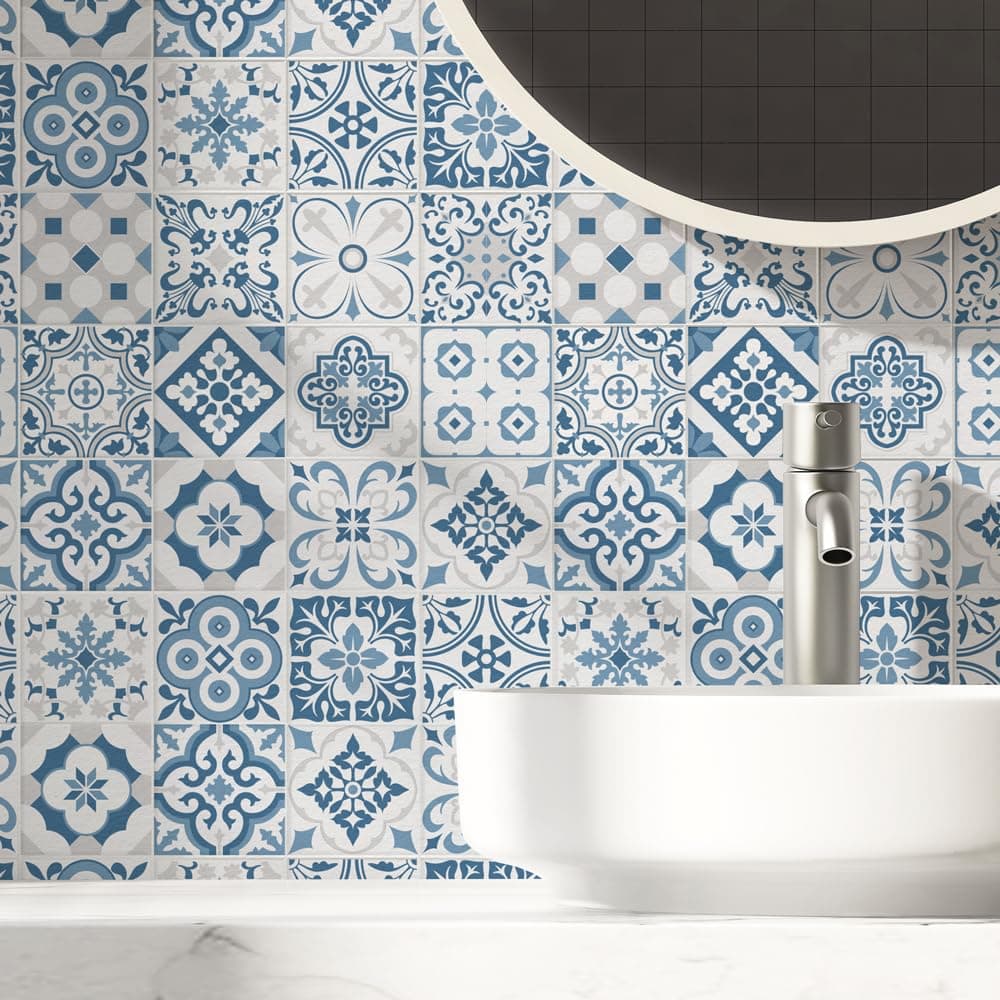 RE-COVERTILES - Pegatinas Azulejos Cocina y Baño Stickers de PVC Impermeables Antiarañazos Decoración de Pared Baldosas Peel and Stick - Modelo 24 Pzas 10x10 cm PS00179 Made in Italy — view 8