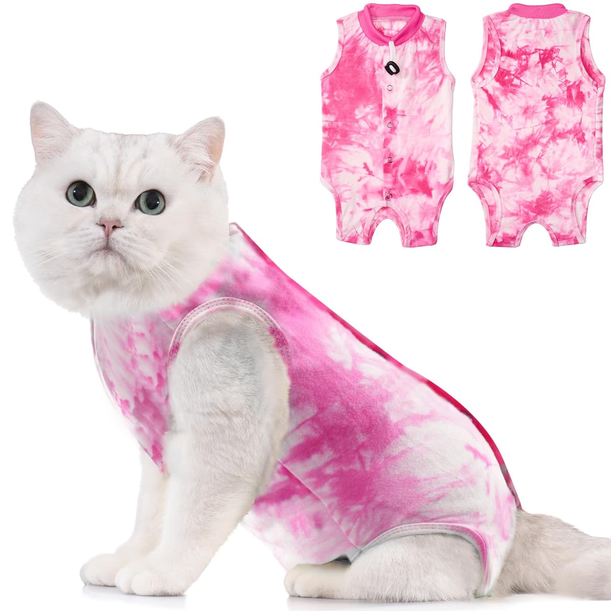 Avont Traje de Recuperación para Gatas Esterilizadas, Ropa Postoperatoria Protectora Antilamido, Chaleco para Cirugía y Heridas Abdominales (Gris Oscuro,L) — view 9