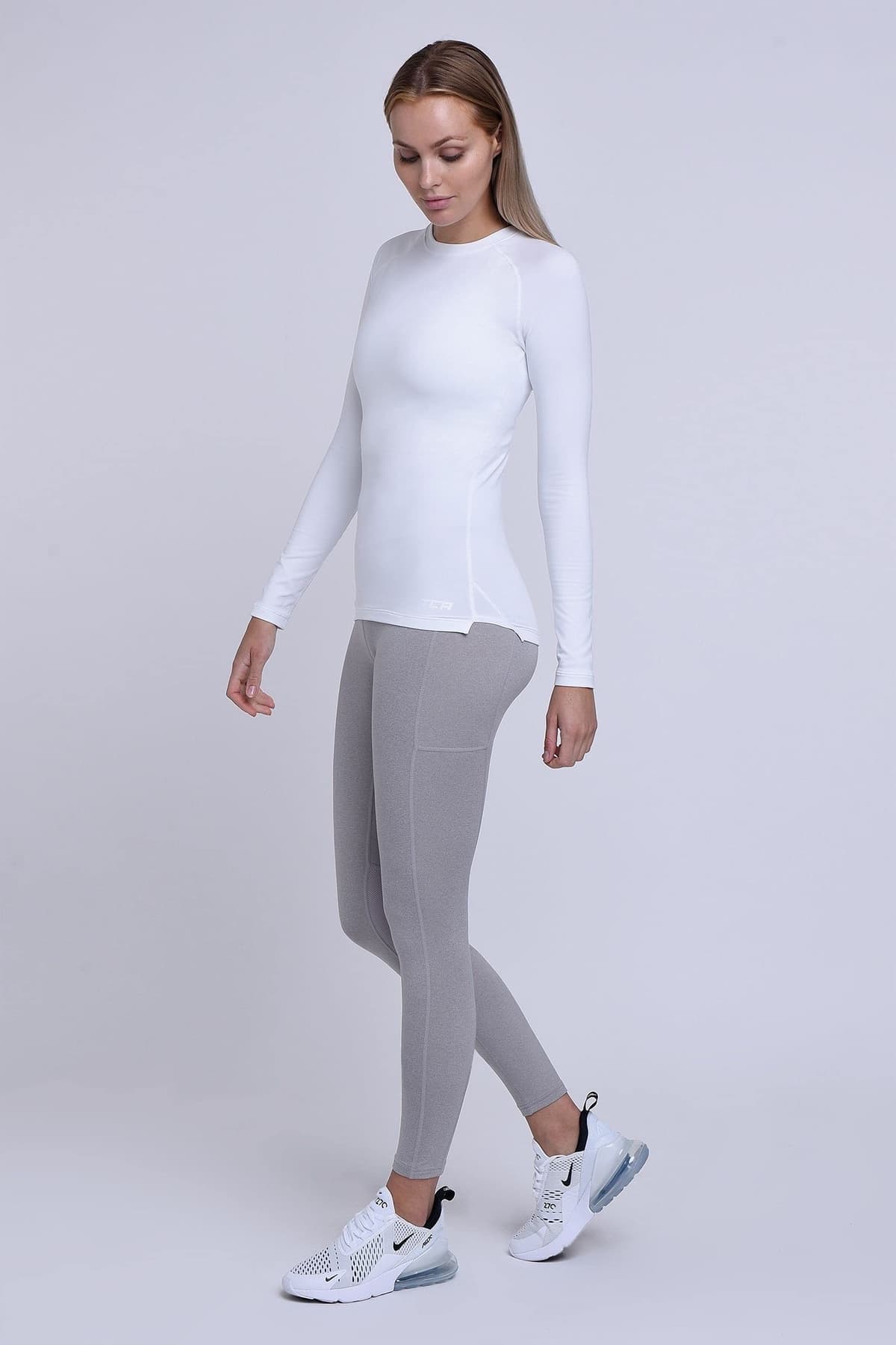 TCA Camiseta Termica Mujer Ajustada - Camiseta Térmica Mujer Manga Larga con Tecnología SuperThermal - Camisetas Termicas Compresión de Manga Larga para Running Gym Ciclismo — view 5