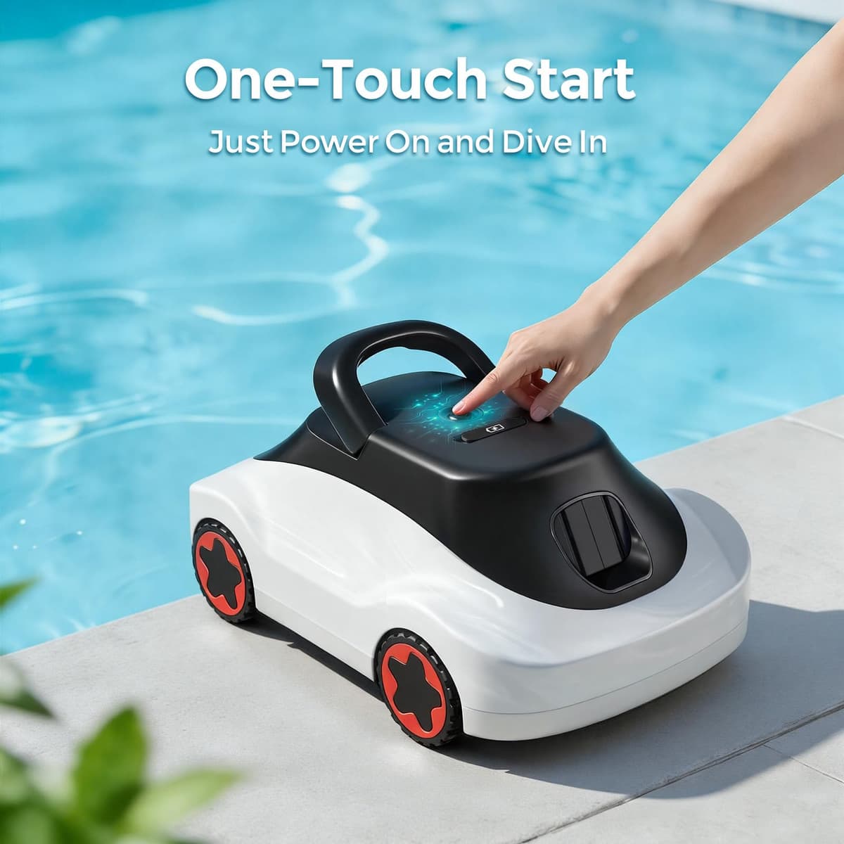 OUCAXIA C5 Cordless Robotic Pool Cleaner with 180-Min Runtime, 2.7L Large Filter Basket & Self Parking, Pool Vacuum for Above-Ground Flat Pools up to 2200 Sq.Ft (Whiteblack) — view 6
